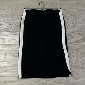TNA Black Pencil Skirt with White Stripes
